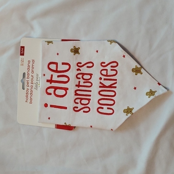 Little Pear Holiday Pet Bandana Christmas "I ate Santa's Cookies" Small/Medium - Picture 6 of 8